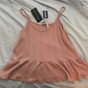 NWT!! Flared pink tank top
